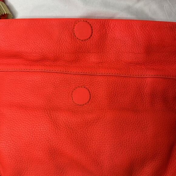 India Hicks Carmen Leather Clutch In Flamingo. - Picture 12 of 13